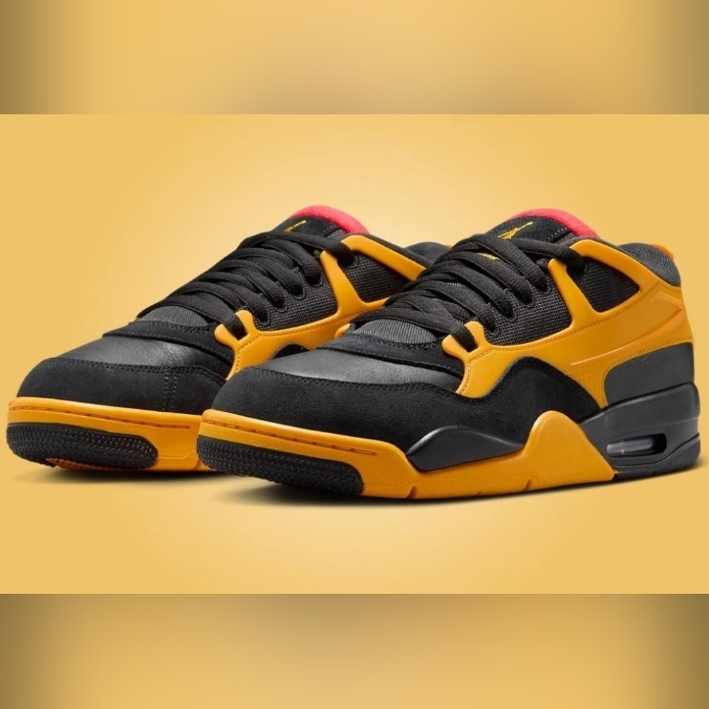 Jordan Low-Top Athletic Shoes in Black, Yellow, Red